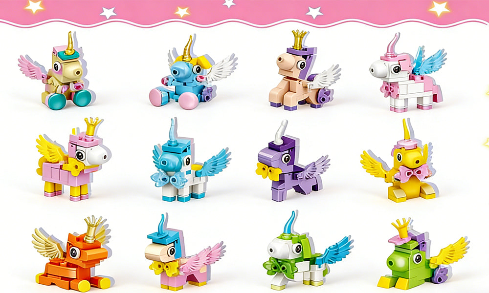 Colorful Pegasus Building Blocks Toy Set for Creative Play