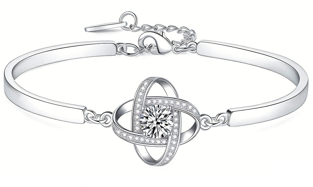 Minimalist Clover Bracelet with Full Rhinestones for Daily Wear Jewelry