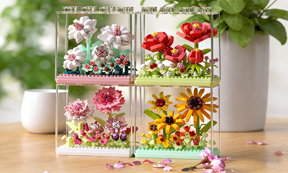Flower Pot Plant Building Blocks DIY Assembly Kit for Home Decoration