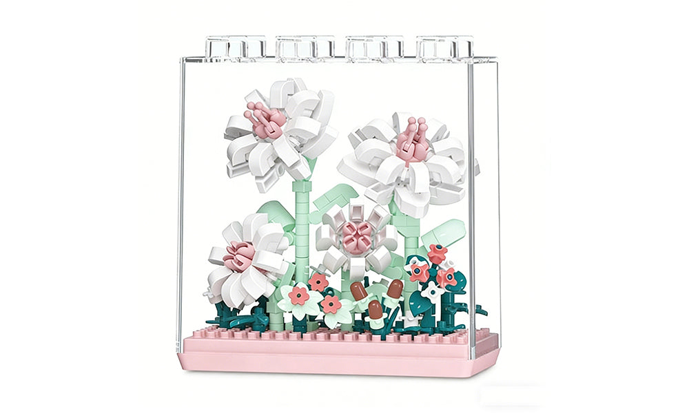 Flower Pot Plant Building Blocks DIY Assembly Kit for Home Decoration
