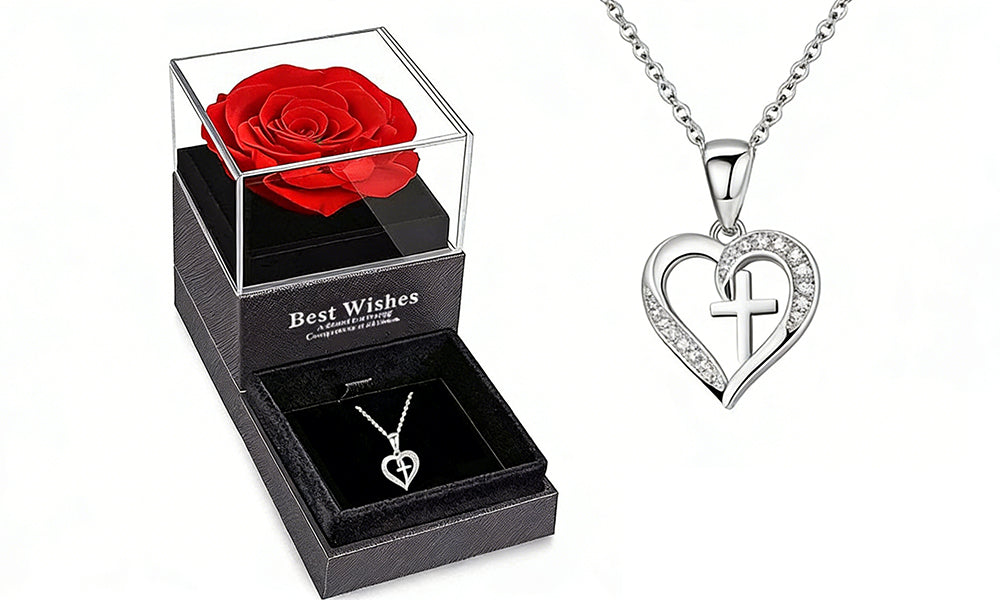 Heart Pendant Choker Necklace for Women Stylish Jewelry Gift Set