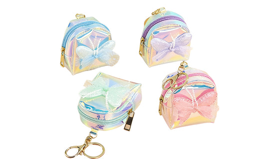 Butterfly Bow Mini Coin Purse Keychain for Women