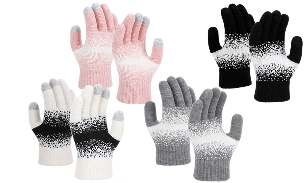 Warm Touchscreen Knit Gloves Elastic Cuff Winter Gloves