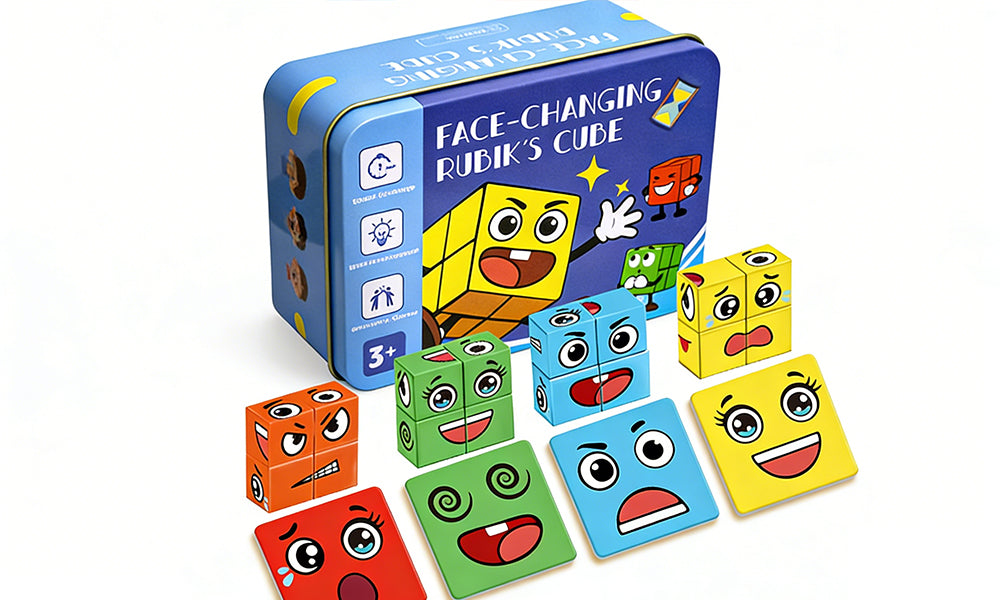 Face Changing Wooden Magic Cube Block Puzzle Game for Boys and Girls