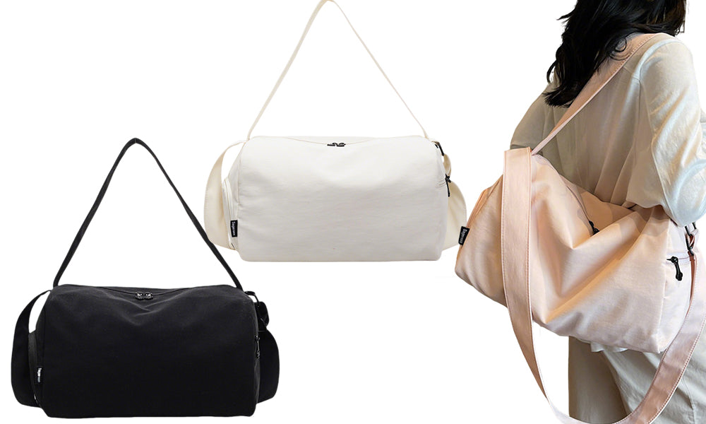 Sports Gym Bag Multi-Use Shoulder Handbag with Shoe Compartment