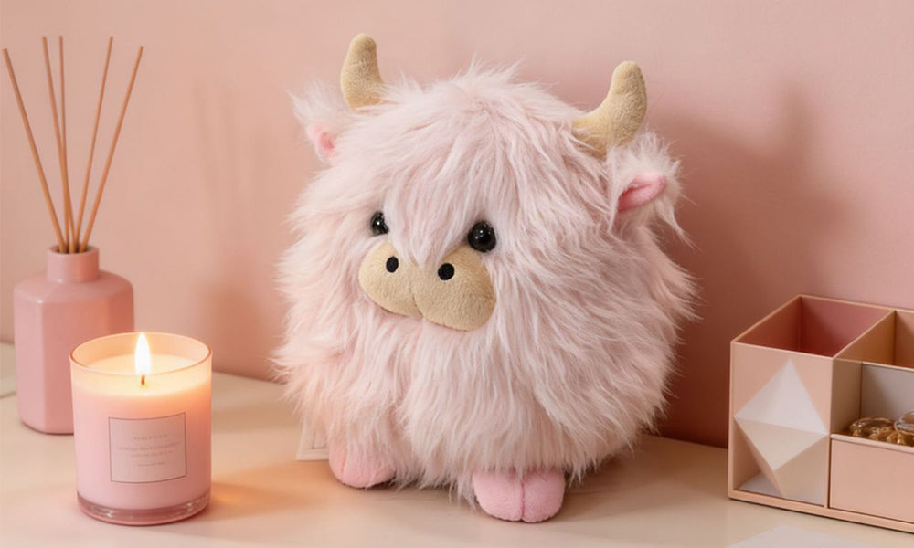 Highland Cow Plush Doll Soft Stuffed Animal Toy for Home Decor