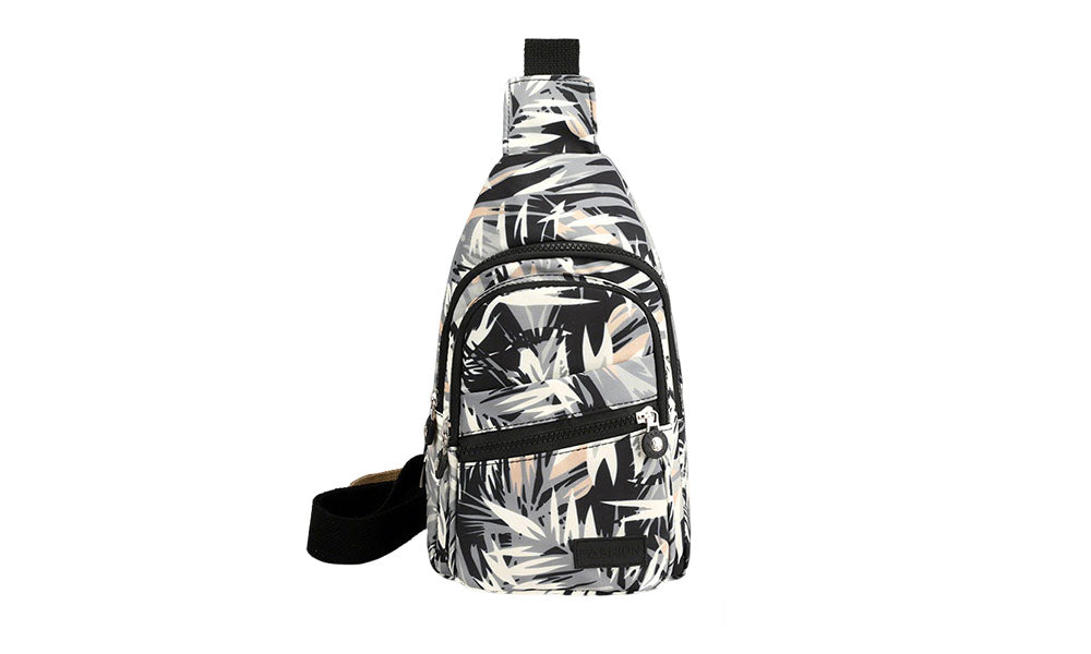 Multi-Layer Printed Crossbody Sling Chest Bag for Women Travel and Sport