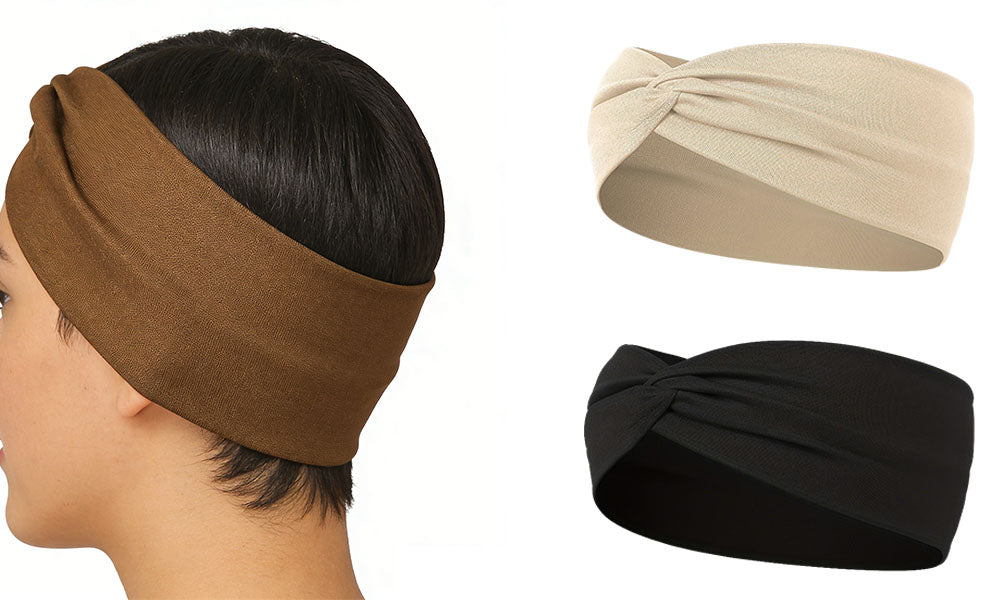3 Pcs Sports Cross Back Elastic Headbands for Women Workout and Yoga