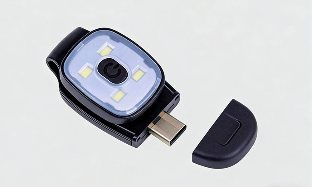 2Pcs USB Rechargeable Clip-On LED Cap Lights for Night Walking and Fishing