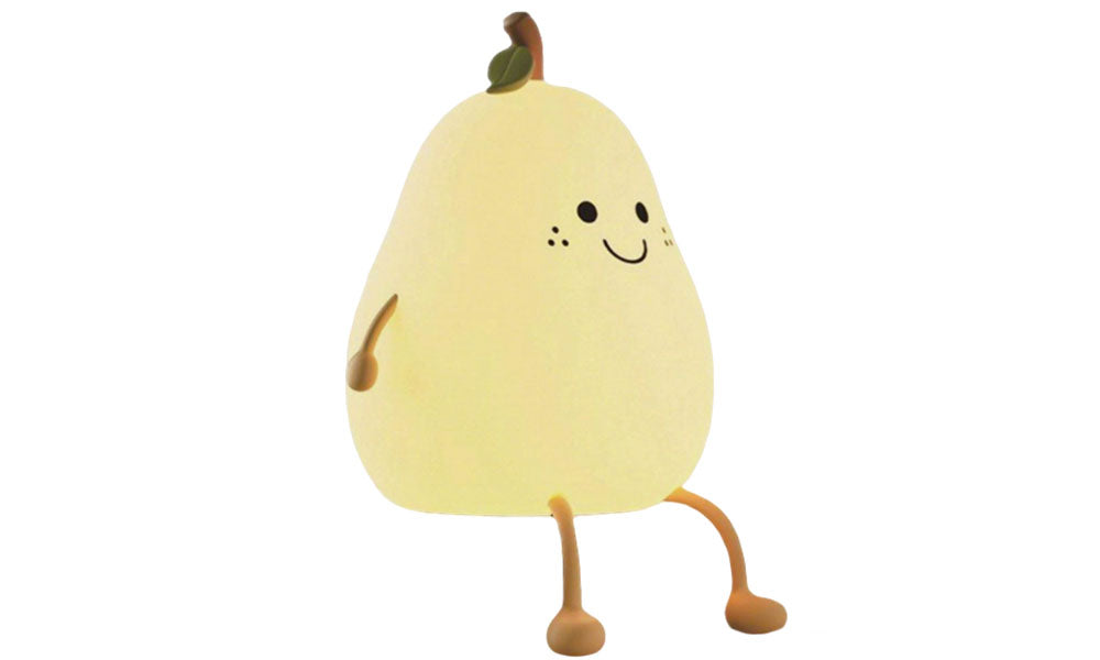 Silicone Pear Night Light Touch Control Color Changing Lamp for Bedroom