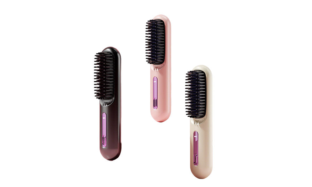 Wireless Hair Straightening Brush for Fast Heating and Portable Use