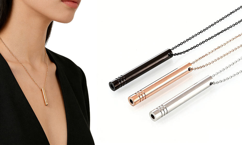 Stainless Steel Breathing Pendant Necklace Mindfulness Tool