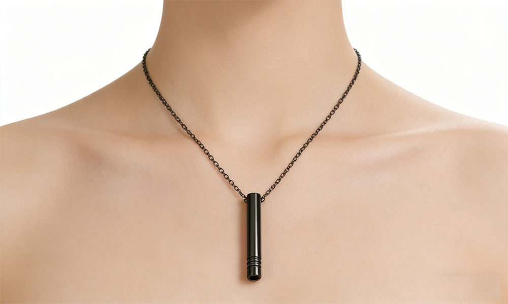 Stainless Steel Breathing Pendant Necklace Mindfulness Tool