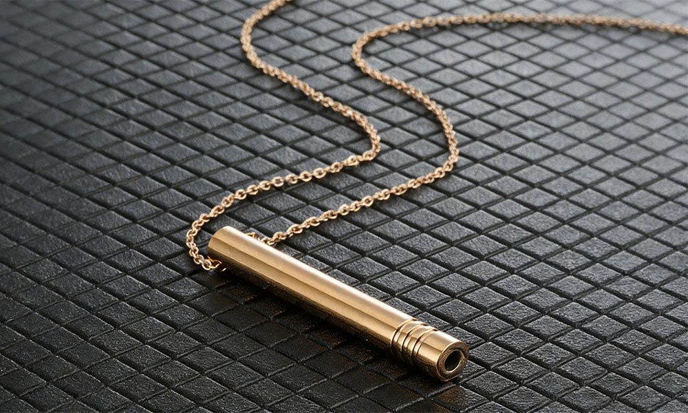 Stainless Steel Breathing Pendant Necklace Mindfulness Tool