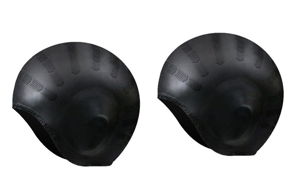 2Pcs Silicone Swimming Caps with 3D Ear Protection for Women Men