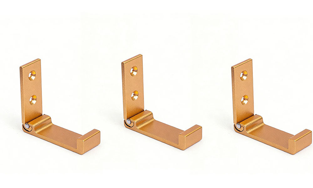 3Pcs Wall Mounted Foldable Wall Hooks Versatile Pre-Punch Aluminium Alloy Wall Hooks
