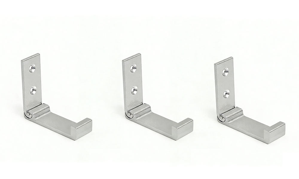 3Pcs Wall Mounted Foldable Wall Hooks Versatile Pre-Punch Aluminium Alloy Wall Hooks