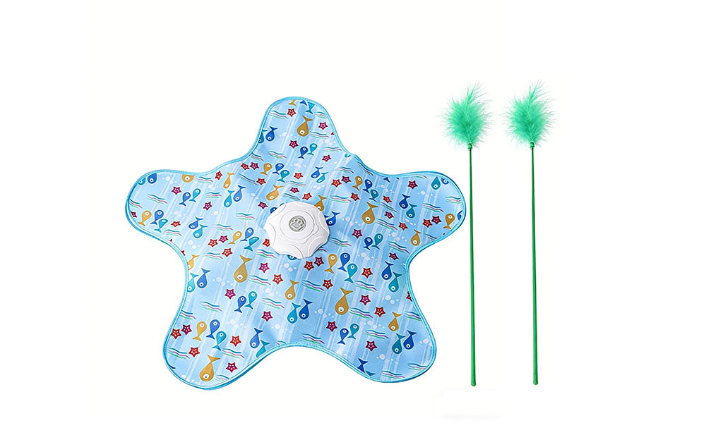 Automatic Interactive Hide-and-Seek Cat Toy with 2 Feather Sticks