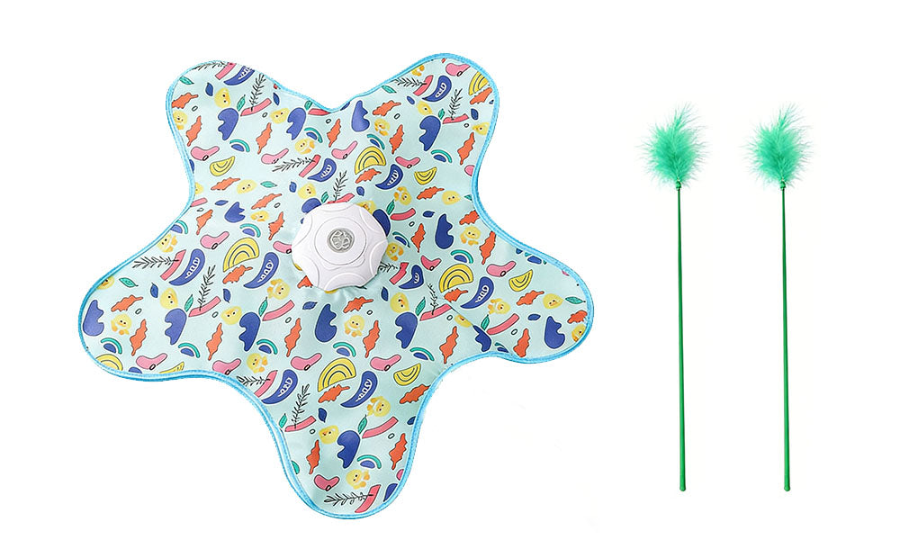 Automatic Interactive Hide-and-Seek Cat Toy with 2 Feather Sticks