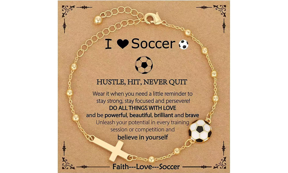 1 Set Football Necklace and Bracelet Jewelry Set for Mens and Women