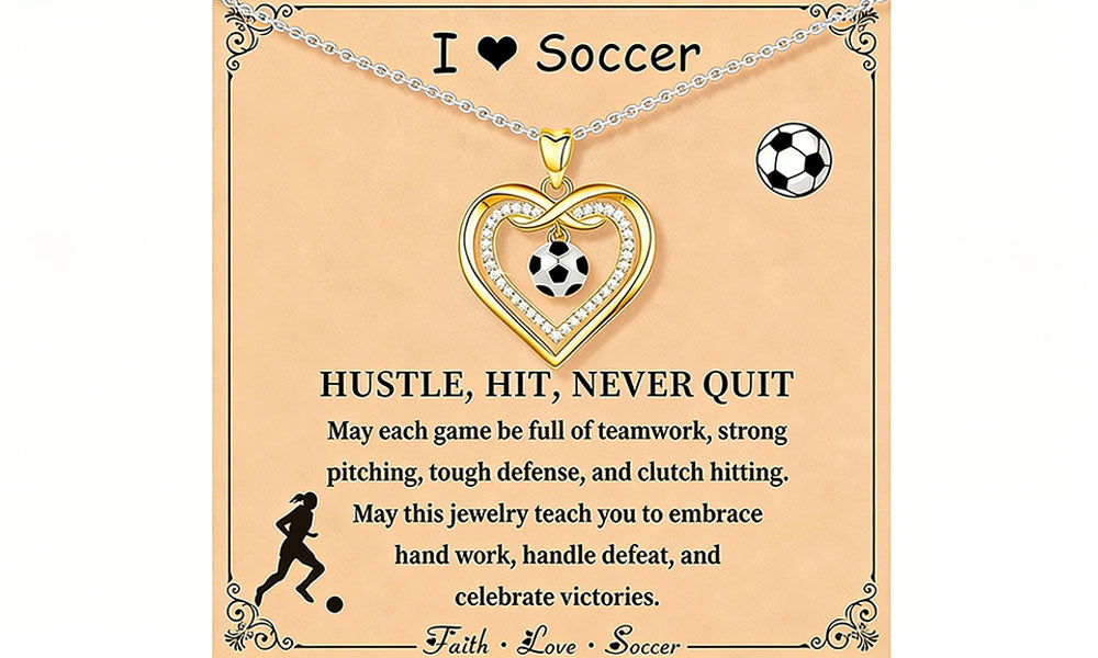1 Set Football Necklace and Bracelet Jewelry Set for Mens and Women