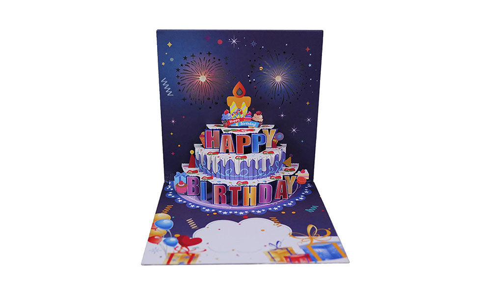 Pop-Up 3D Birthday Card with Lights and Sound
