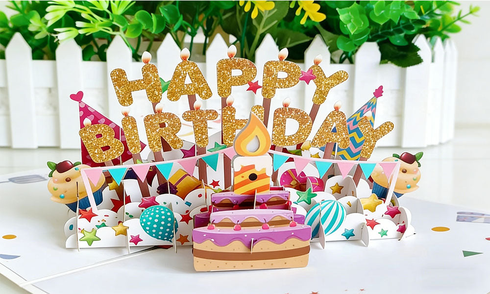 Pop-Up 3D Birthday Card with Lights and Sound