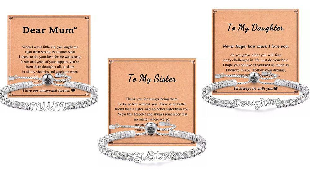 Cubic Zirconia Tennis Bracelet Adjustable Chain Bracelet for Women