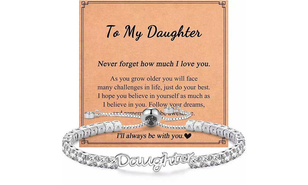 Cubic Zirconia Tennis Bracelet Adjustable Chain Bracelet for Women