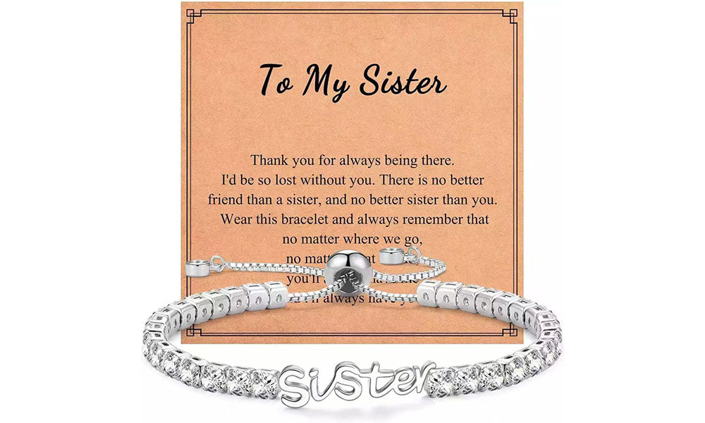 Cubic Zirconia Tennis Bracelet Adjustable Chain Bracelet for Women