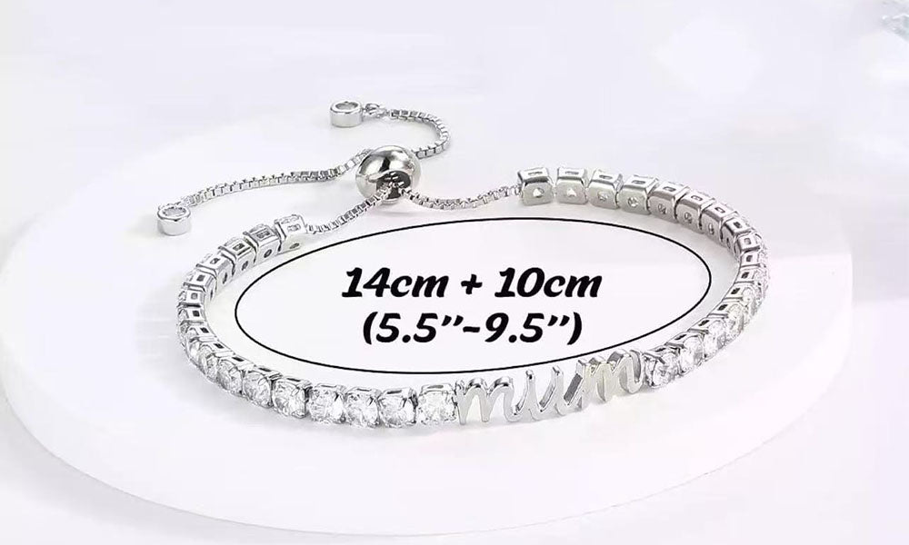 Cubic Zirconia Tennis Bracelet Adjustable Chain Bracelet for Women