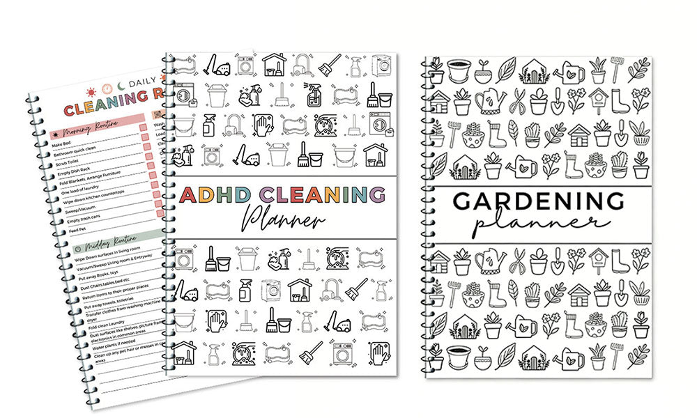 Gardening and ADHD Cleaning Planner Journal with Monthly Planner Checklist