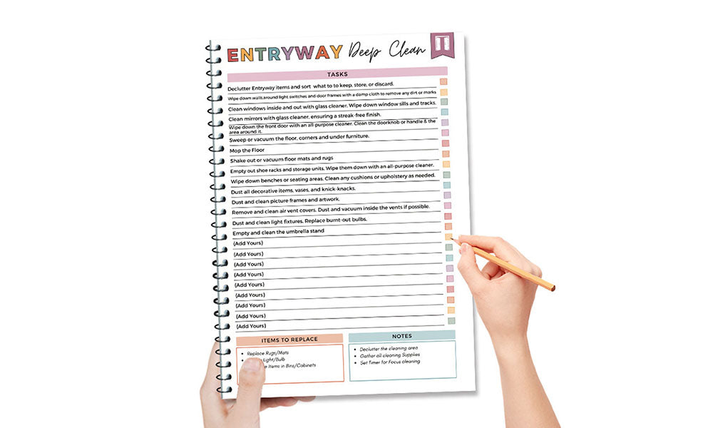 Gardening and ADHD Cleaning Planner Journal with Monthly Planner Checklist