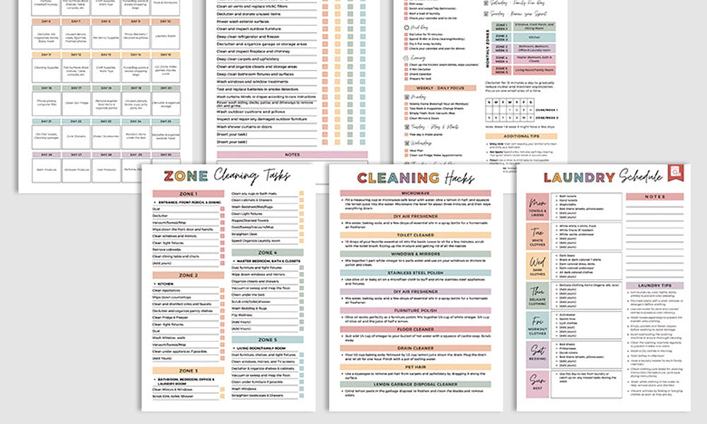 Gardening and ADHD Cleaning Planner Journal with Monthly Planner Checklist