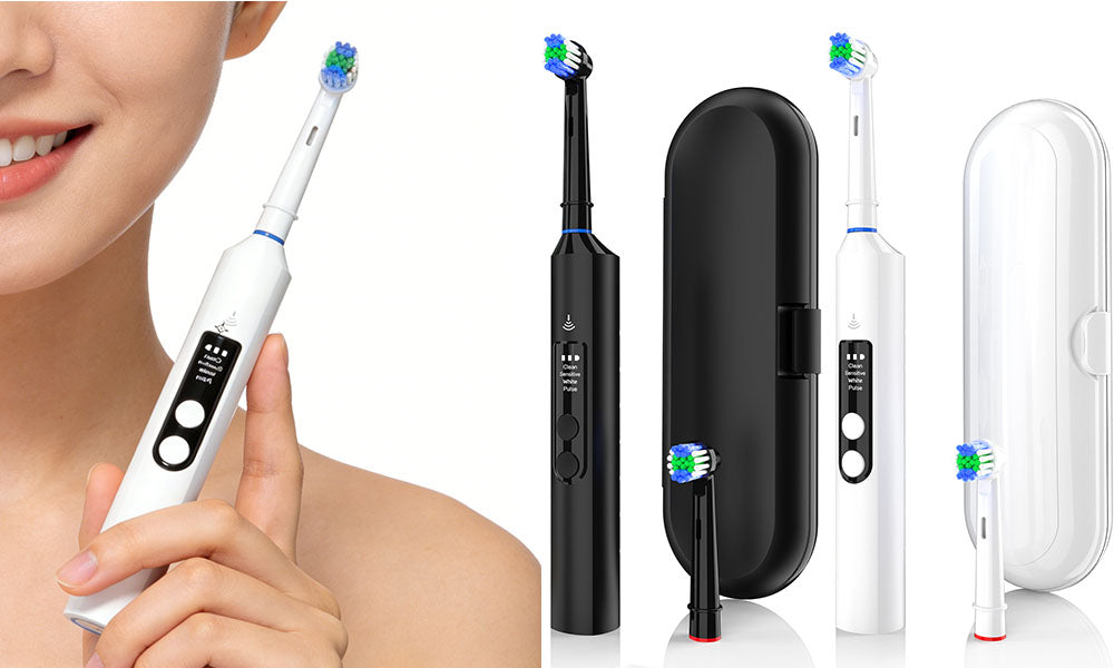 Sonic Electric Toothbrush Handle with 2 Brush Heads Rechargeable Pressure Sensor Toothbrush