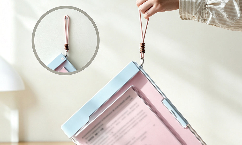2 in 1 Clipboard File Box with Transparent Cover and Pen Slot