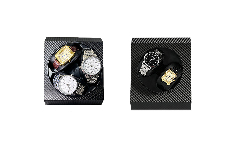 USB Carbon Fibre Leather Automatic Watch Winder Display Stand
