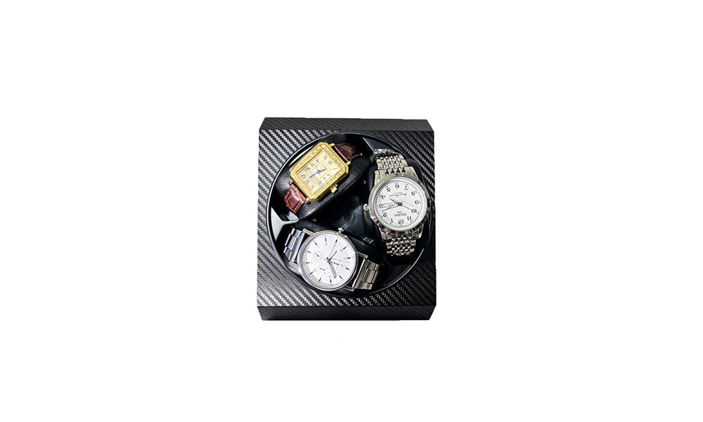 USB Carbon Fibre Leather Automatic Watch Winder Display Stand