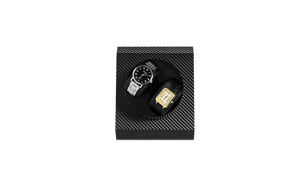 USB Carbon Fibre Leather Automatic Watch Winder Display Stand