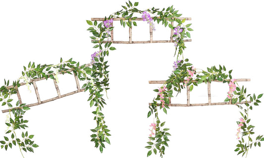 4Pcs Artificial Silk Wisteria Vine Hanging Garland 1.8 m for Home and Garden Decoration