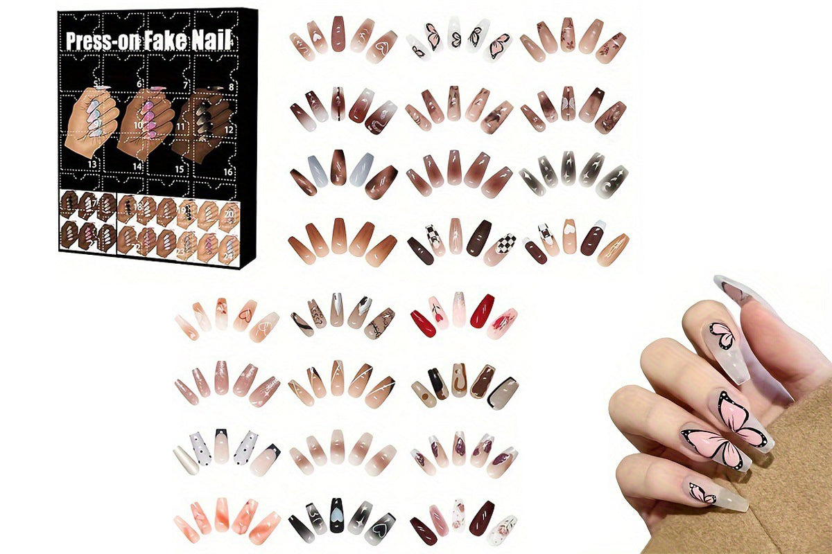 Press On Fake Nails Christmas Countdown Calendar Christmas Advent Calendar