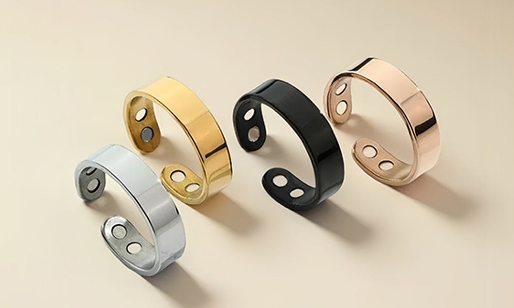 4PCS Open Adjustable Ring with Built In Attraction Piece