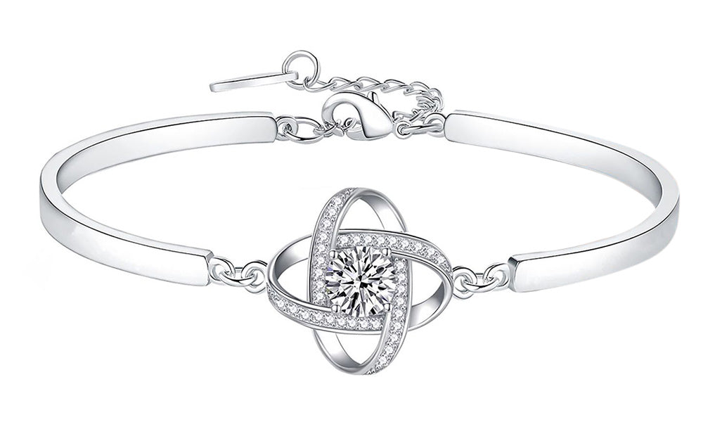 Minimalist Clover Bracelet with Full Rhinestones for Women Daily Wear Jewelry