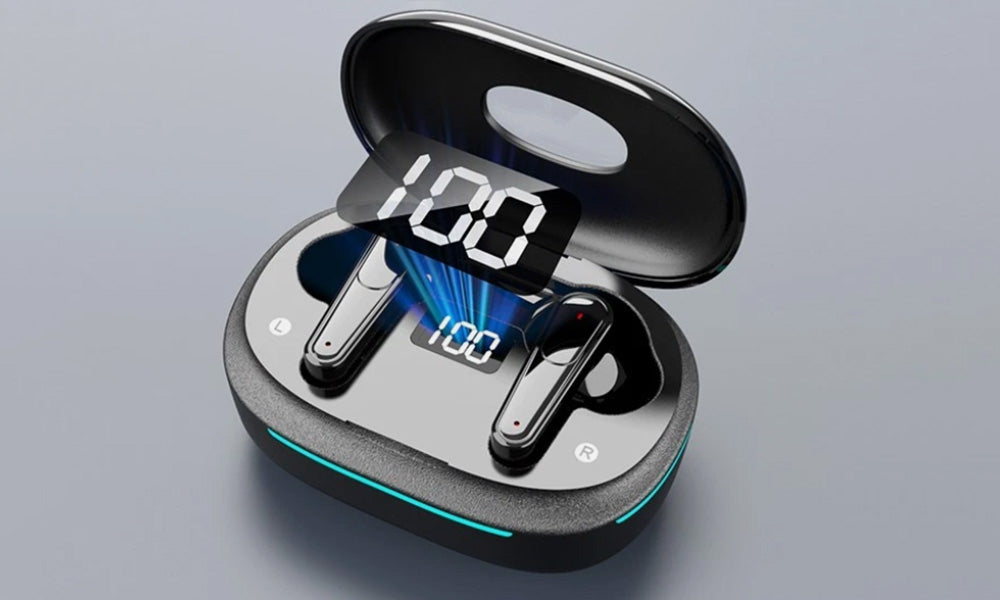 Wireless Bluetooth Earbuds with LED Display Noise Reduction and Touch Control