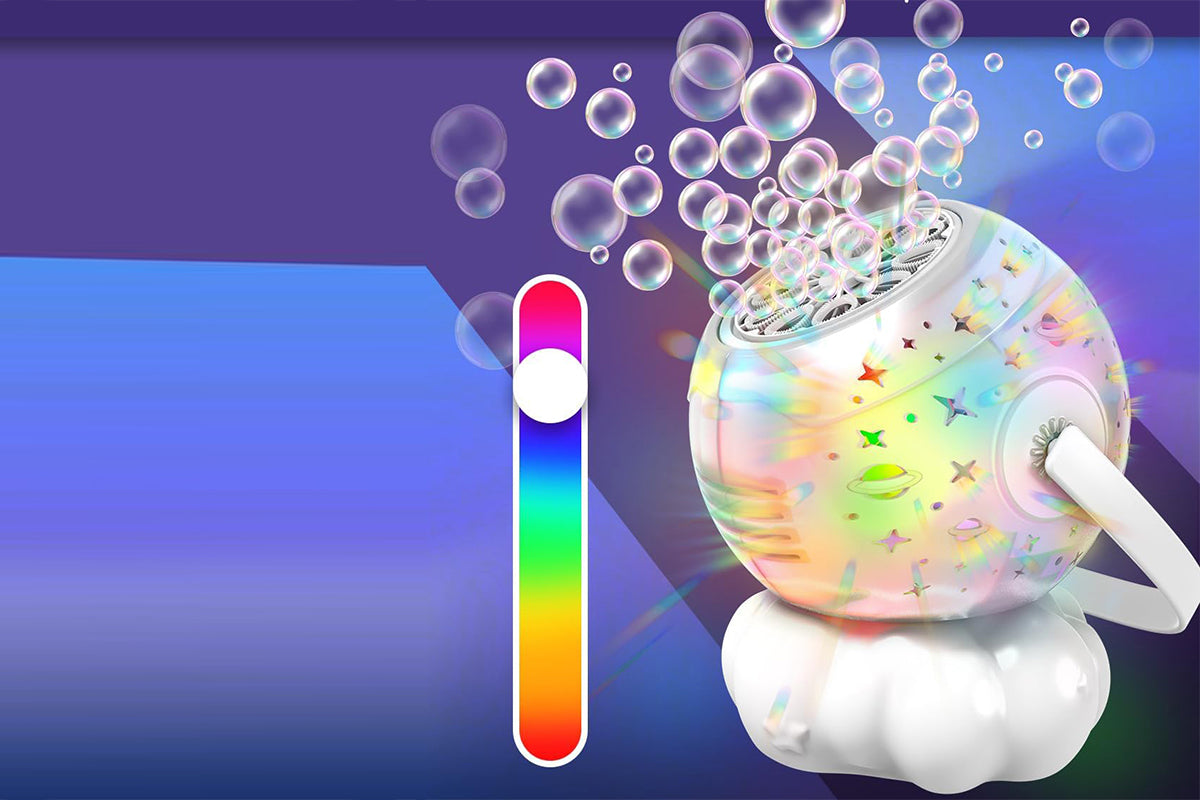 Electric Bubble Machine with RGB LED Light Party Birthday Toy for Kids