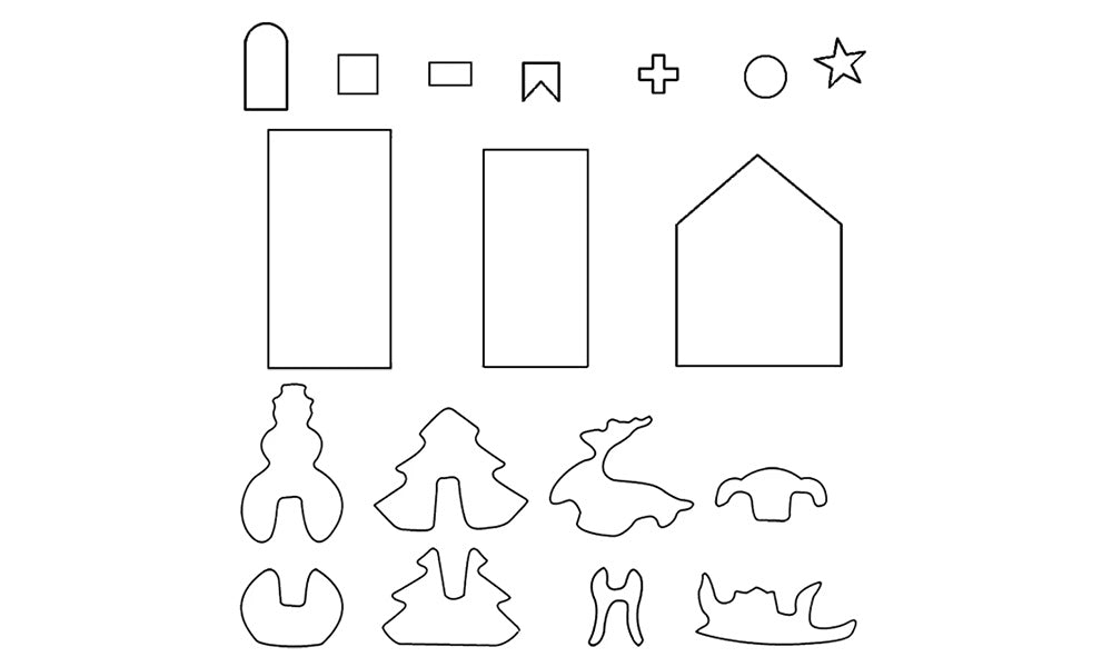 18PCS Stainless Steel 3D Christmas Cookie Cutter Set Gingerbread House Shapes