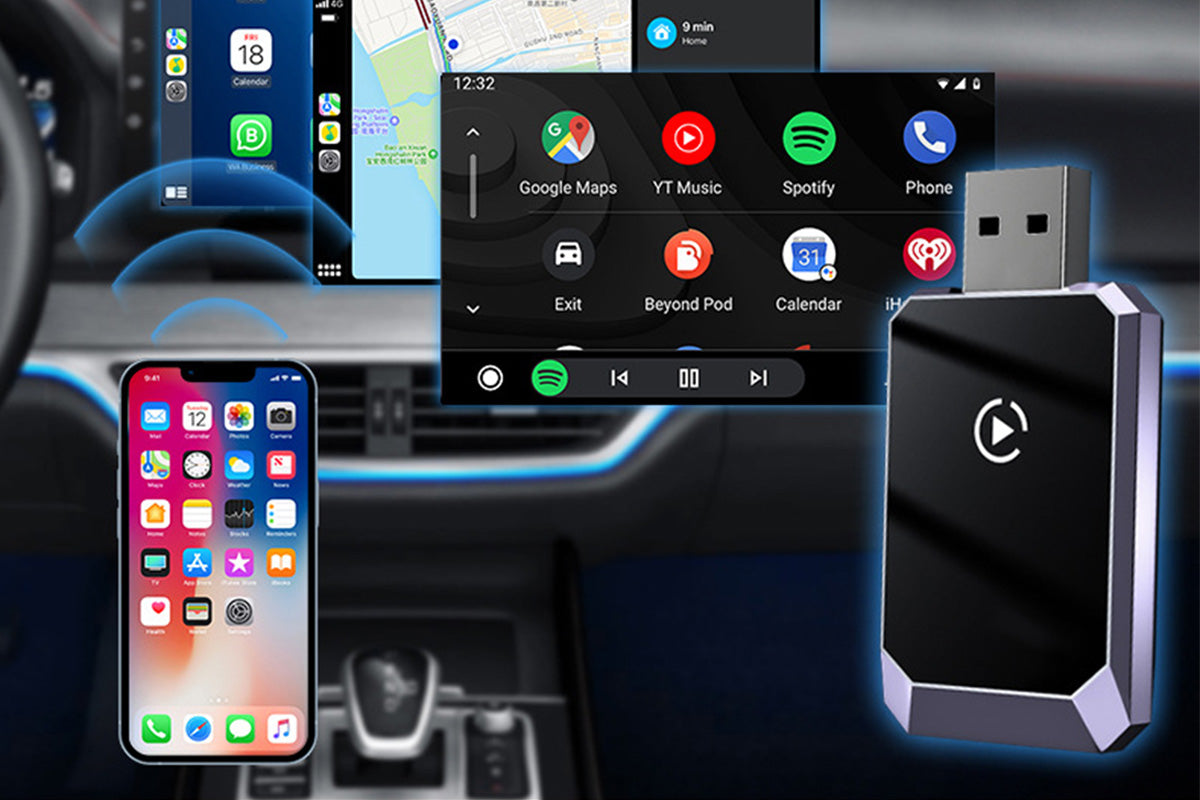 Mini Wireless CarPlay Adapter Plug and Play for Factory Wired CarPlay Cars iOS 10+