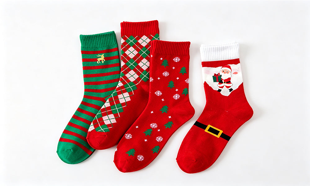 12 Pairs Christmas Socks Advent Calendar with 24 Day Countdown Gift Box