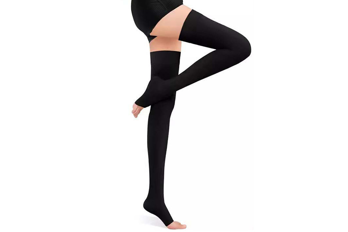 Open Toe High Stockings Plus Size Calf Sleeve