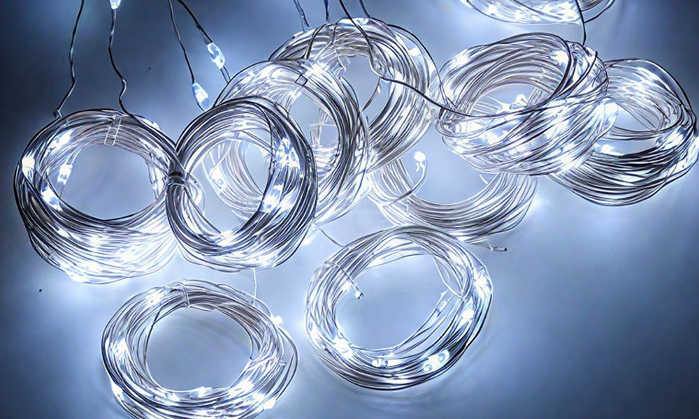 LED Copper Wire Solar Curtain String Lights for Outdoor and Indoor Use